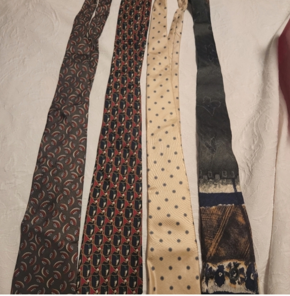 4 Mens Silk Ties DIOR TOMMY HILFIGER - Picture 9 of 10